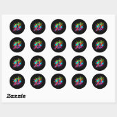 Sticker Rond Fille Joueuse de Baseball (Feuille)