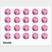 Sticker Rond Fille Joueuse Lumière (Feuille)