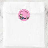 Sticker Rond Fille Joueuse Lumière (Sac)