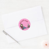 Sticker Rond Fille Joueuse Lumière (Enveloppe)