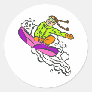 Sticker Rond Fille Jumper
