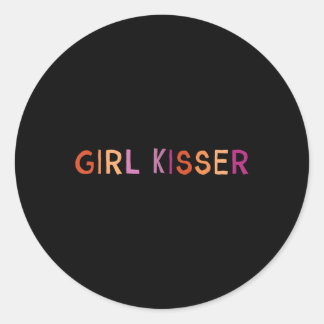 Sticker Rond Fille Kisser Lesbian Lgbtq