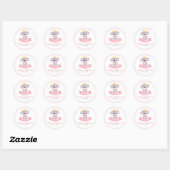 Sticker Rond Fille Koala Ours Baby shower rose Enveloppe (Feuille)