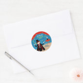Sticker Rond Fille magicien Spectacle Anniversaire (Enveloppe)