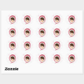 Sticker Rond Fille mignonne (Feuille)