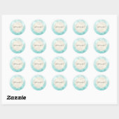 Sticker Rond Fille Mint Blanc Glam Ombre Empreinte de léopard (Feuille)