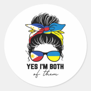 Sticker Rond Fille moitié philippine moitié ukrainienne Philipp
