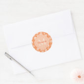 Sticker Rond Fille Monogramme mignon Orange Daisy Fleurs et nom (Enveloppe)