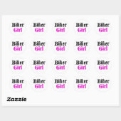 Sticker Rond Fille motard (Feuille)