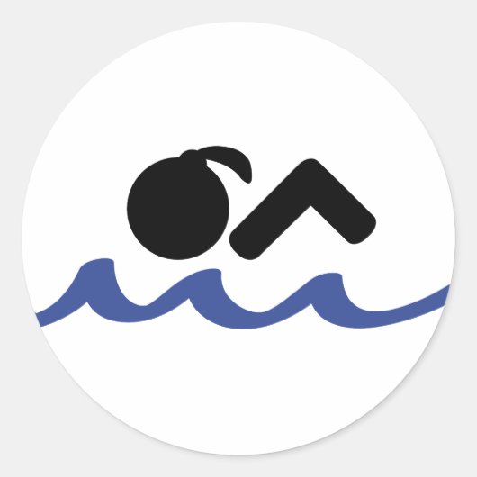 Sticker Rond fille nageuse (Devant)