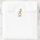 Sticker Rond Fille Orange Soccer Uniforme (Sac)