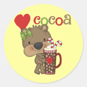 Sticker Rond Fille Ours Cocaca Amour
