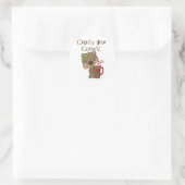 Sticker Rond Fille Ours Fou Pour Coca (Sac)