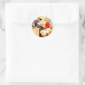 Sticker Rond Fille ouvrière (Sac)