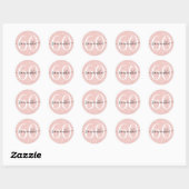 Sticker Rond Fille Pale Rose Gold Faux Parties scintillant Pers (Feuille)