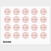 Sticker Rond Fille Pale Rose Gold Faux Parties scintillant pers (Feuille)