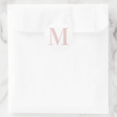 Sticker Rond Fille Pale Rose Parties scintillant or Monogramme  (Sac)