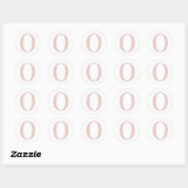 Sticker Rond Fille Pale Rose Parties scintillant or Monogramme  (Feuille)