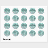 Sticker Rond Fille Pale Turquoise Holo Parties scintillant Anni (Feuille)