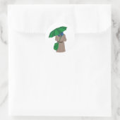 Sticker Rond Fille parapluie (Sac)
