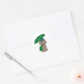 Sticker Rond Fille parapluie (Enveloppe)