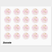 Sticker Rond Fille Parties scintillant rose Ballons 21e anniver (Feuille)