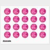 Sticker Rond Fille Parties scintillant rose chaud Glam Étincell (Feuille)