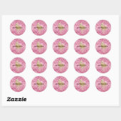 Sticker Rond Fille Parties scintillant rose Confetti Gold Unico (Feuille)