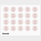Sticker Rond Fille parties scintillant rose moderne design 40e (Feuille)