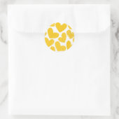 Sticker Rond Fille pastel jaune coeur d'amour motif (Sac)