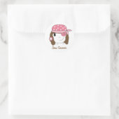 Sticker Rond Fille Pirate Rose (Sac)