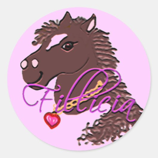 Sticker Rond Fille Pony Fillicia (Devant)