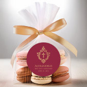 Sticker Rond Fille Première Communion Bourgogne Gold Crest Reli