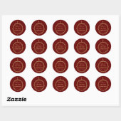 Sticker Rond Fille Première Communion Bourgogne Rouge Or modern (Feuille)