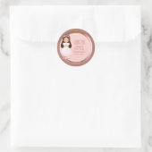 Sticker Rond Fille première communion rose Rose Enveloppe Phoqu (Sac)