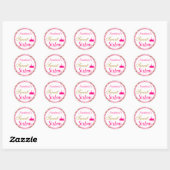 Sticker Rond Fille princesse Hot rose Parties scintillant or Sw (Feuille)