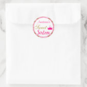 Sticker Rond Fille princesse Hot rose Parties scintillant or Sw (Sac)
