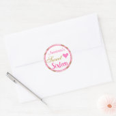 Sticker Rond Fille princesse rose Parties scintillant or Sweet (Enveloppe)
