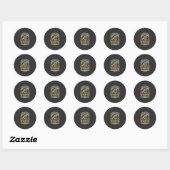 Sticker Rond Fille qui aime simplement le service postal d'Hall (Feuille)