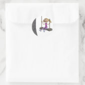 Sticker Rond Fille qui tourne sur une corde (Sac)