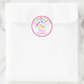 Sticker Rond Fille Rainbow Art Party Anniversaire (Sac)