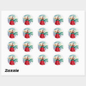 Sticker Rond fille regardant la neige (Feuille)