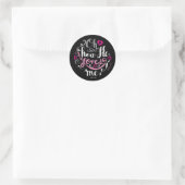 Sticker Rond Fille rose Christian Valentine Jésus m'aime (Sac)