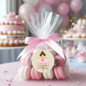 Sticker Rond Fille rose et Dreamy Ballerina