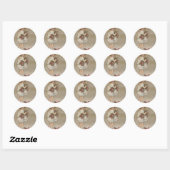Sticker Rond Fille Rose Papillon Anniversaire (Feuille)