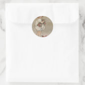 Sticker Rond Fille Rose Papillon Anniversaire (Sac)