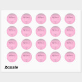 Sticker Rond Fille rose Parties scintillant d'argent étincelles (Feuille)