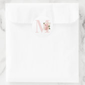 Sticker Rond Fille Rose Parties scintillant or Floral Blush Mon (Sac)