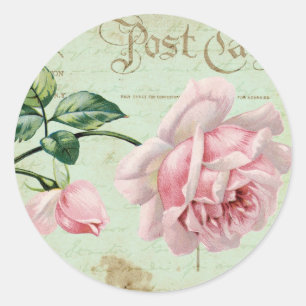 Sticker Rond Fille Roses Roses Roses Roses Roses Rose Élégant C