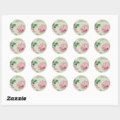 Sticker Rond Fille Roses Roses Roses Roses Roses Rose Élégant C (Feuille)